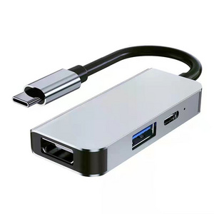 3 Ports Laptop Converter Docking Station USB 3.0 3 In 1 Min Portable Hub Dock for Laptop Type-C Multi Function Adapter