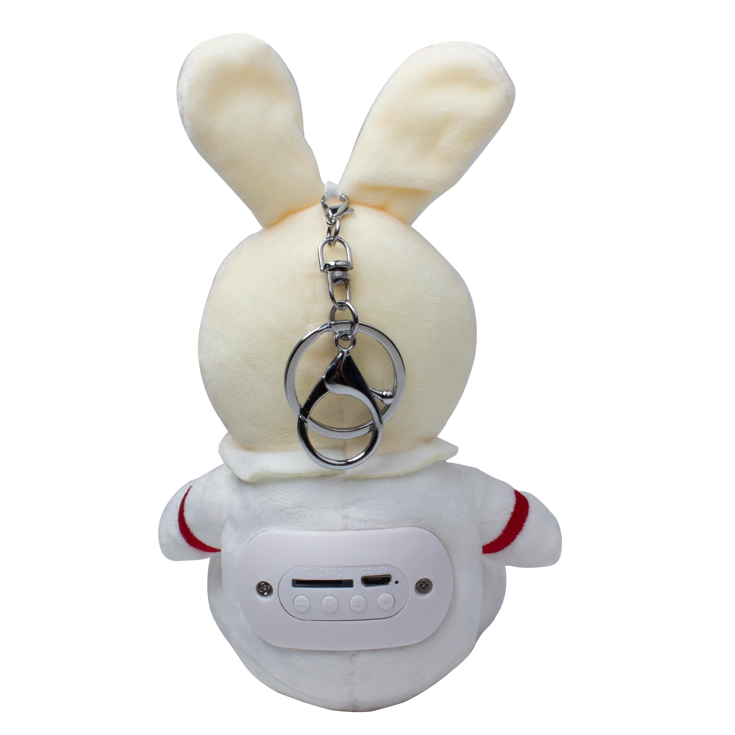 Plush Cartoon Gift little rabbit Doll Bluetooth Speaker with Plastic Key chain Pendant Wireless Bluetooth Speaker