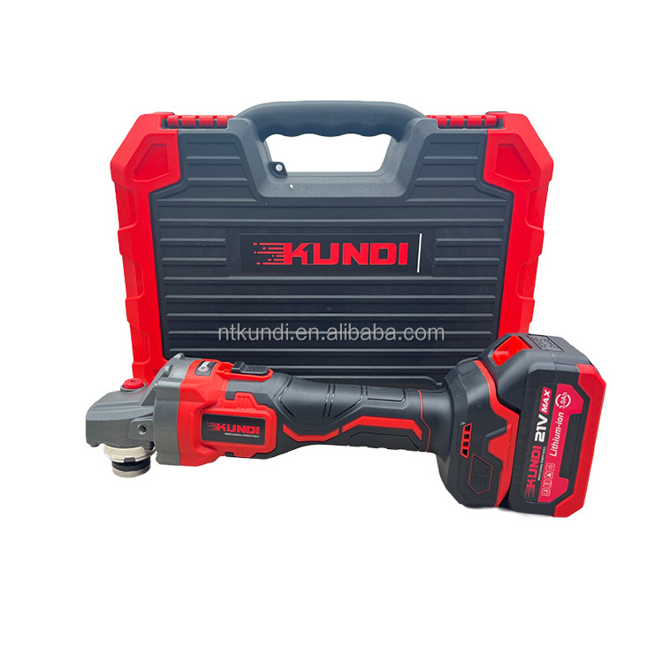 KUNDI Brand Power Tools Lithium Battery Brushless Angle Grinder 100/125mm