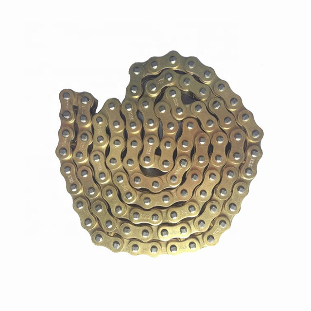 High Tensile Custom Golden Color O Ring 520 128L Motorcycle Roller Chain