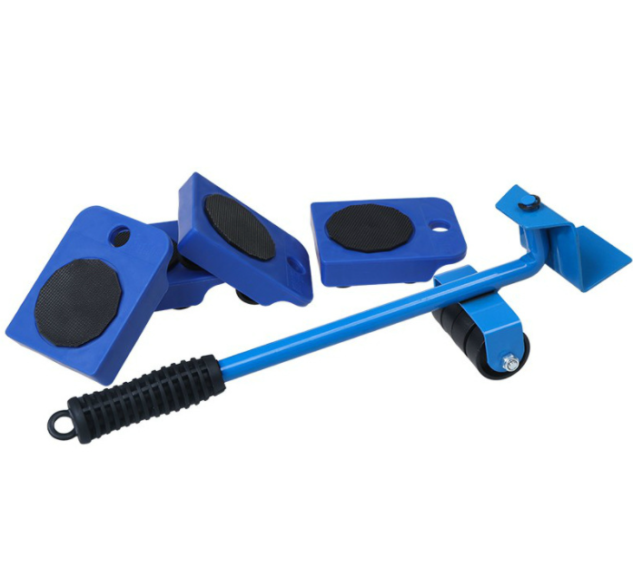 150KG Blue Transport Lifter 4 Wheeled Mover Roller  1 Wheel Bar Hand Easy Moving Sliders Furniture Accessories