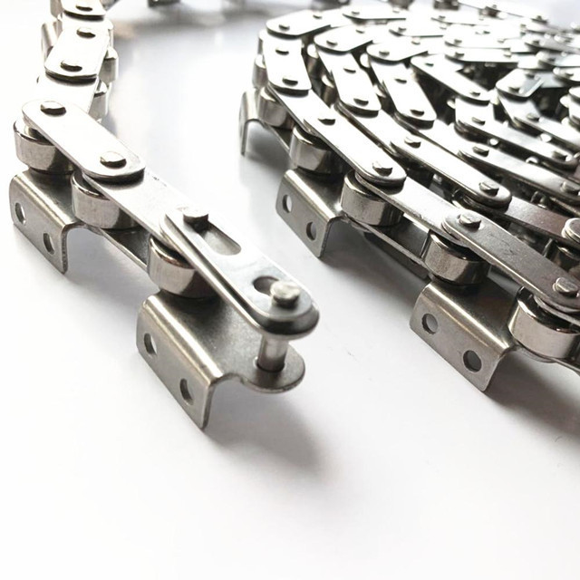 12.7mm Pitch 120 Connecting Links 08B-1 Single Row Industrial Plate Roller Chain with A1 Attachments