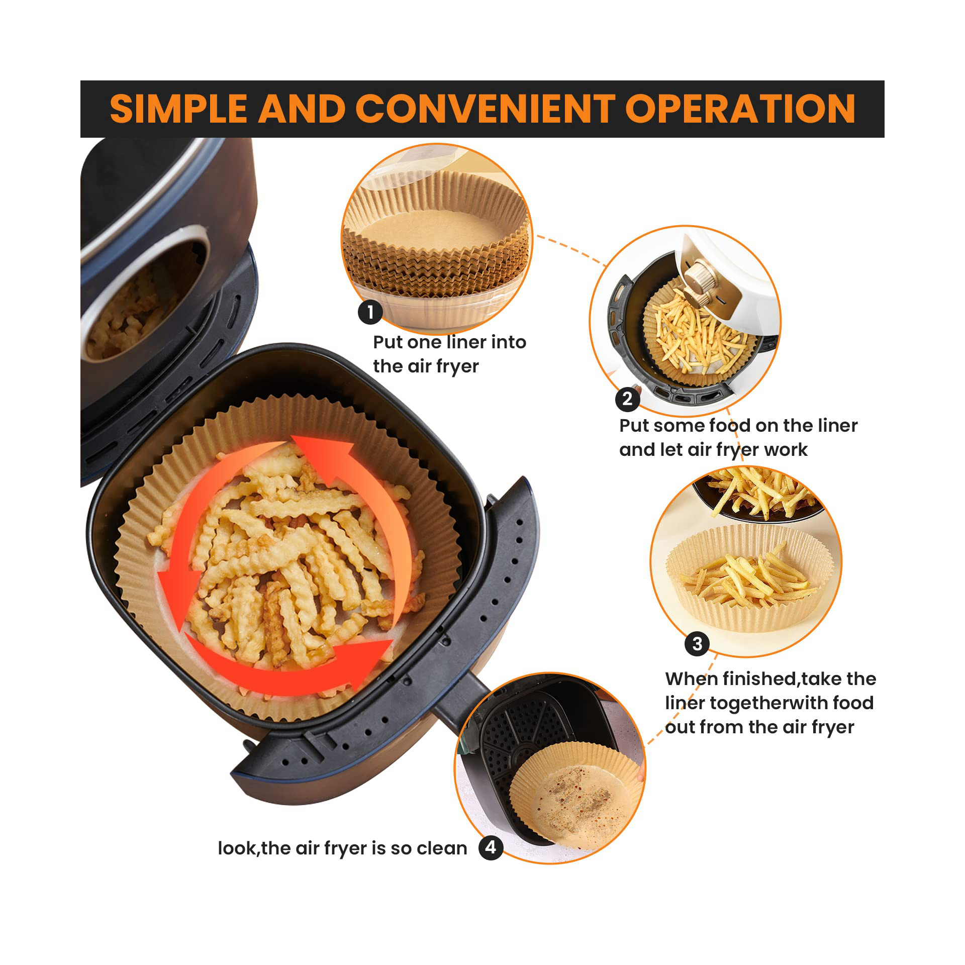 Air Fryer Disposable Paper Liner Non-Stick Mat Steamer Round Paper Baking Mats Kitchen AirFryer Baking Accessories Cooking Mat