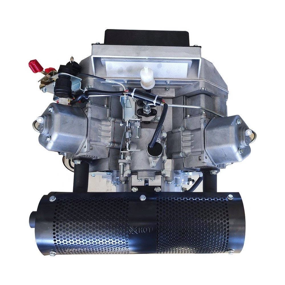 Hollman Engines 22 HP 4 stroke air cooled 2 cylinder v twin horizontal shaft diesel engine with 1 inch key shaft