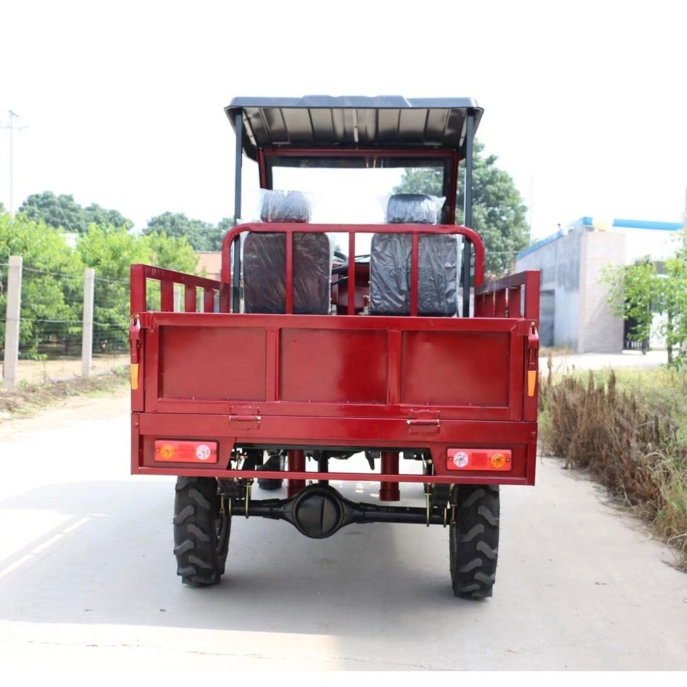 High torque diesel powered self-dumping 4 wheel drive small tractor for rice farming in mountainous areas