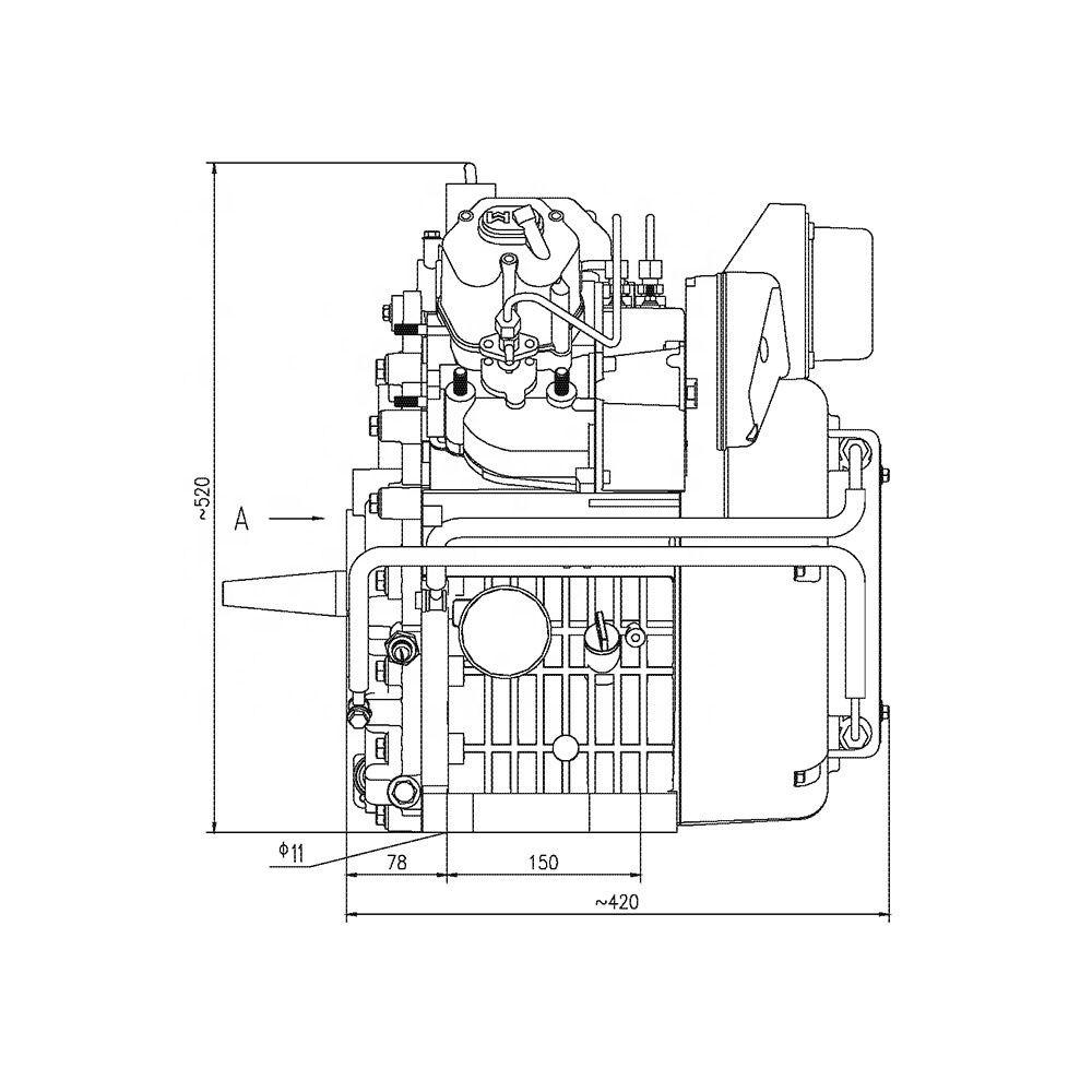 high quality 13.8kw 18hp 3000 rpm 912cc  twin-cylinder 4 stroke air cooled marine diesel engines for road roller