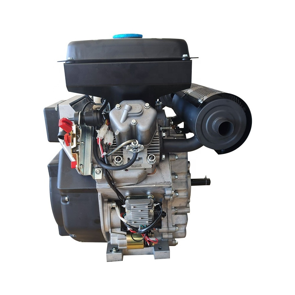 Hollman Engines 22 HP 4 stroke air cooled 2 cylinder v twin horizontal shaft diesel engine with 1 inch key shaft