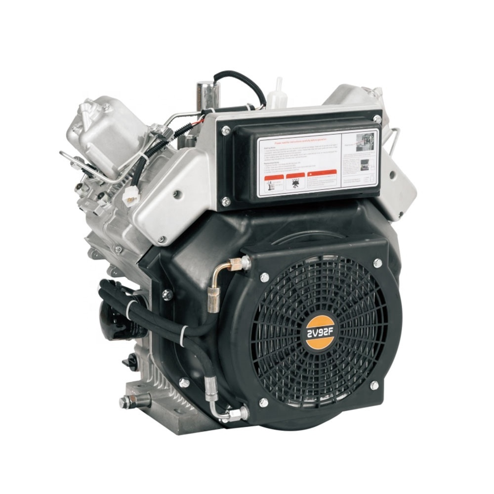 Hollman Engines 22 HP 4 stroke air cooled 2 cylinder v twin horizontal shaft diesel engine with 1 inch key shaft