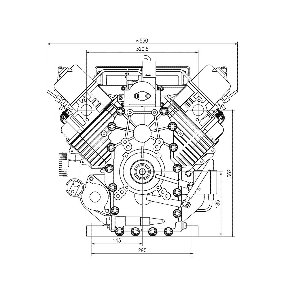 high quality 13.8kw 18hp 3000 rpm 912cc  twin-cylinder 4 stroke air cooled marine diesel engines for road roller