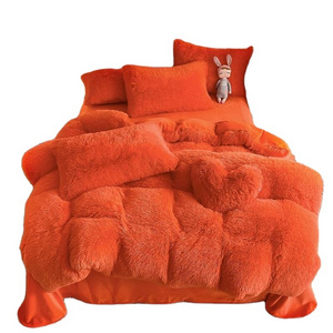 Cloud Mink Velvet Soft Comfortable Furry Duvet Cover Bed Sheet Pillowcase Bedding Basics Bedding Set For Home Bedroom Kids Room