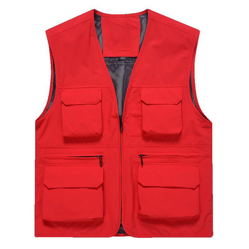 Men's Multi Pockets Cargo Waistcoat Vest For Climbing Fishing Shooting Hiking Journalist Photography Vest Waistcoat