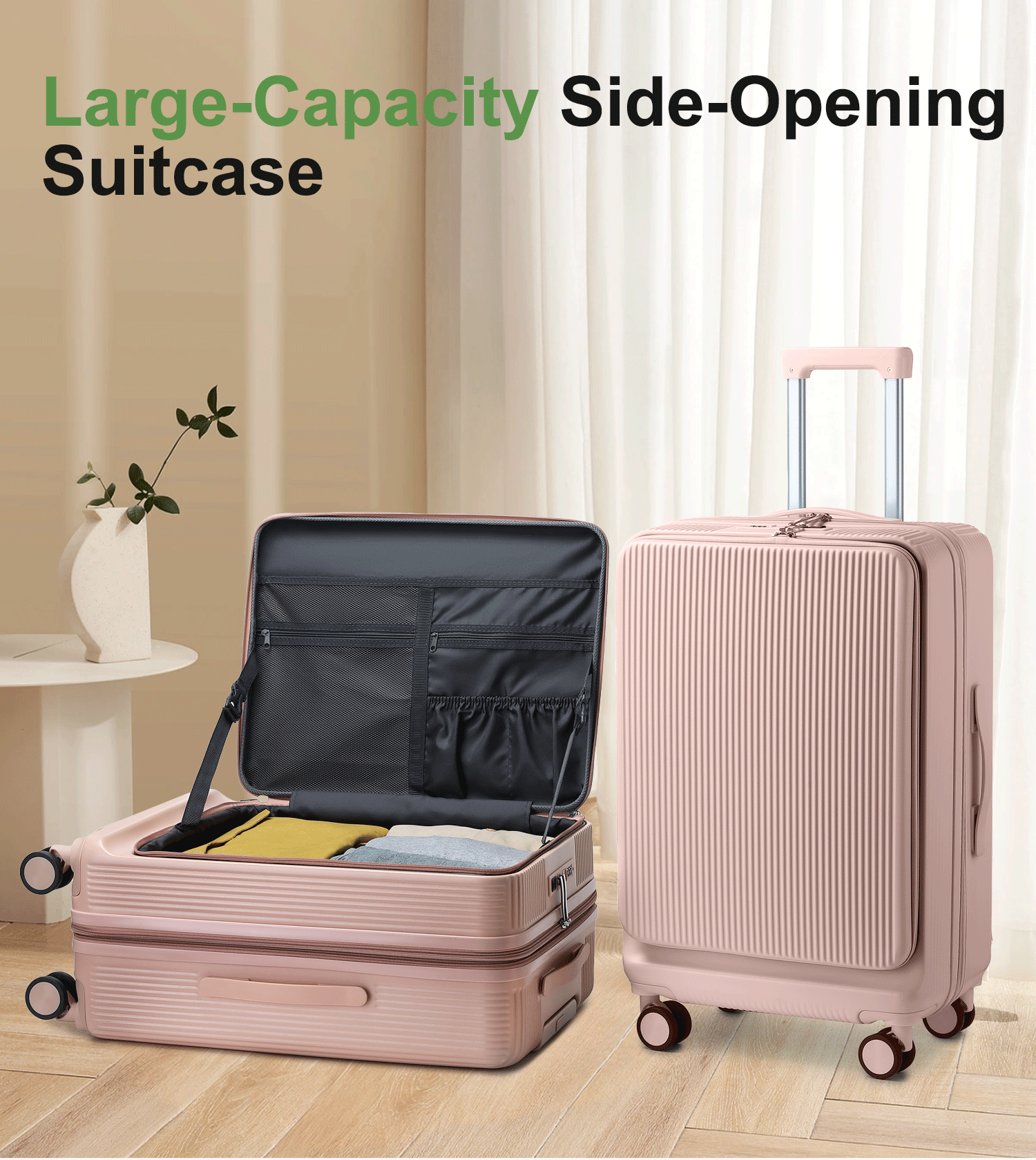 2024 Multifunction Luggage Custom Design Suitcase Travel Bag PC Smart Luggage With Front Pocket travelling suitcases