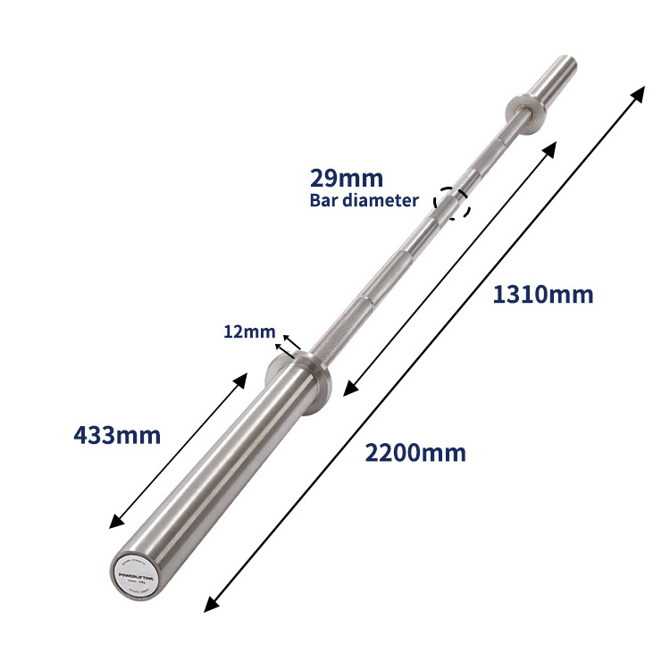 High Quality Wholesale Straight Barbell Pesas Gym Used Barra 2.2m 1500LB Stainless Steel Barbell Bar