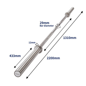 High Quality Wholesale Straight Barbell Pesas Gym Used Barra 2.2m 1500LB Stainless Steel Barbell Bar