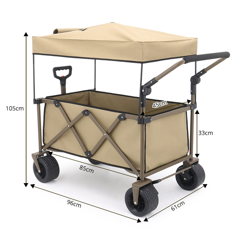 Rouser Outdoor Camping Folding All Terrain Utility Beach Outdoor Campers Four-wheeled Garden Storage Carts Wagon