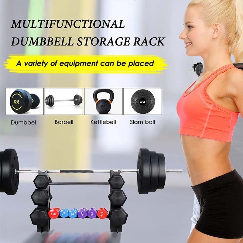 Rouser Fitness 2 Tier Dumbbell Rack Stand 500LBS 20.50 x 8.50 x 27.00 inch Home Gym Dumbbell Storage Steel Weight Rack