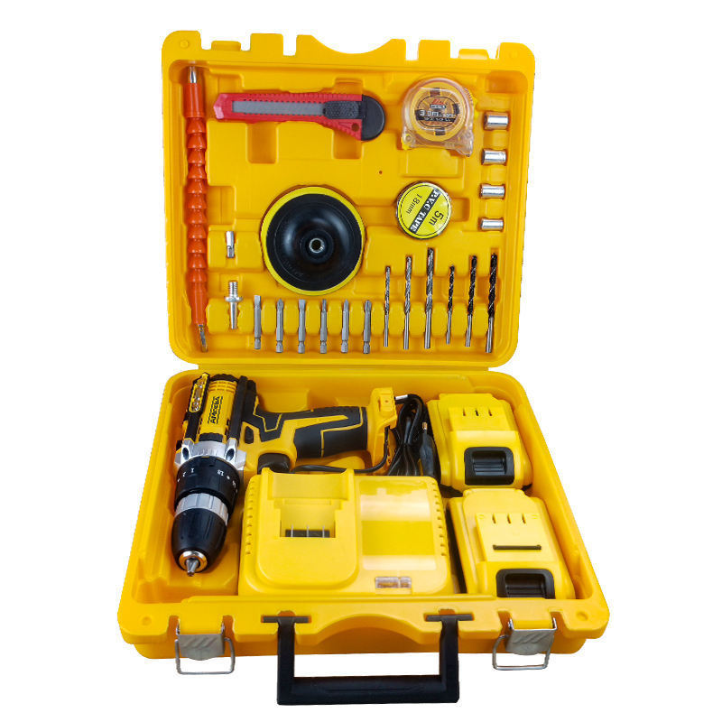 Lithium electric drill complete box rich practical accessories light and easy to carry