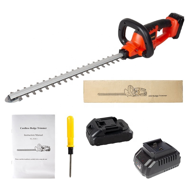 Garden Tool Double Blade Safety Switch Hedge Trimmer Rechargeable Pruning Lawn Mower Electric Handheld Power Trimmer