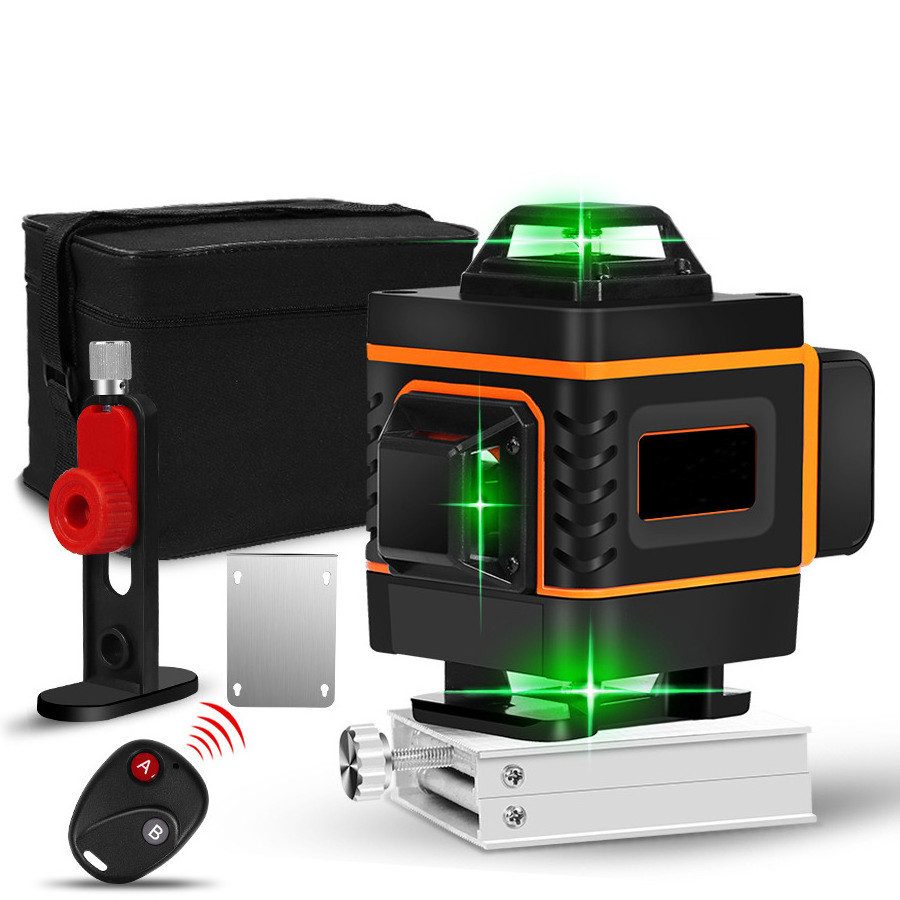 360 degree laser level machine green beam laser cross 12 line self leveling 4D auto rotary construction laser level