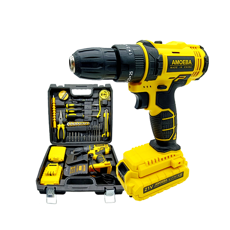 Best Hot selling  High quality Li-ion Battery Impact Drill Machine Cordless Drill Set box 21V electric mini wood tool kit