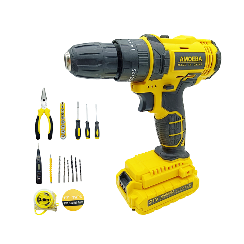 Best Hot selling  High quality Li-ion Battery Impact Drill Machine Cordless Drill Set box 21V electric mini wood tool kit