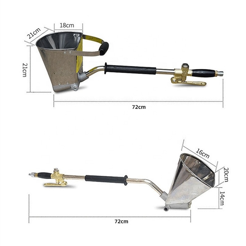 Air Plaster Gun Sprayer 4 Jet Paint Wall Concrete Tool Wall Roof Shovel Hopper Ladle Cement Spray Gun Mortar Spray Gun