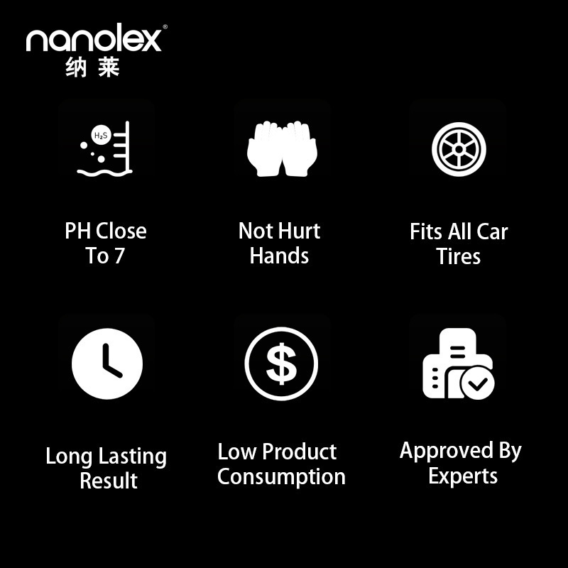 Nanolex 703B Lasting Glossy Shine Wet Tire Coating Spray Rich Black Tire Protection Wheel Dressing 500 ML