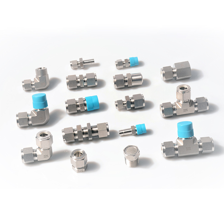 Stainless Steel Double Ferrules / Twin Ferrules Compression Union Inch and Metric Tube Fittings