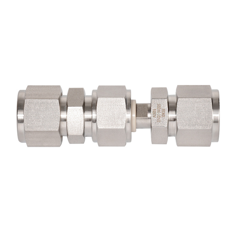 Stainless Steel SS316 Double Ferrules Short Dielectric Tube Fittings for Electric Vehicle