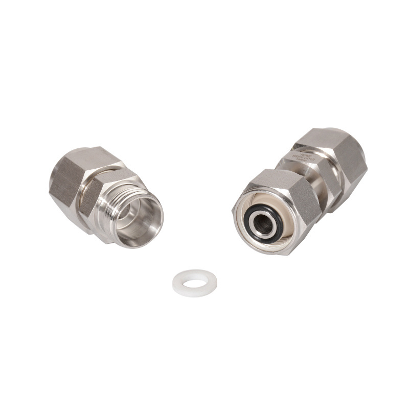 Stainless Steel SS316 Double Ferrules Short Dielectric Tube Fittings for Electric Vehicle