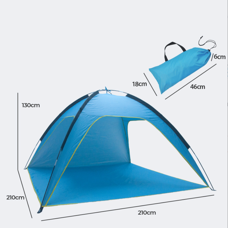 High SPF Sunscreen Rainproof Good Air Ventilation Beach Tent Polyester Beach Tent Umbrella Sun Shelter Pop Up