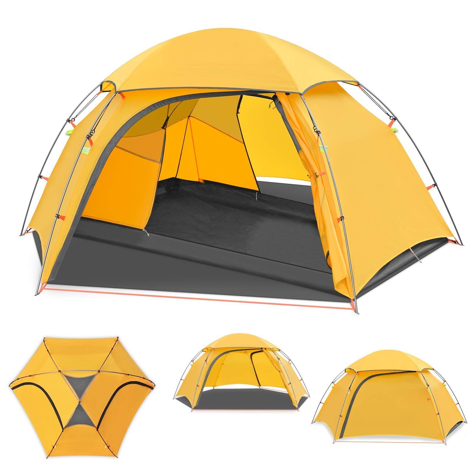 Double Layer Waterproof One Bedroom Tent Detachable Inner Fishing Tents 2 Persons Outdoor Camping Tent