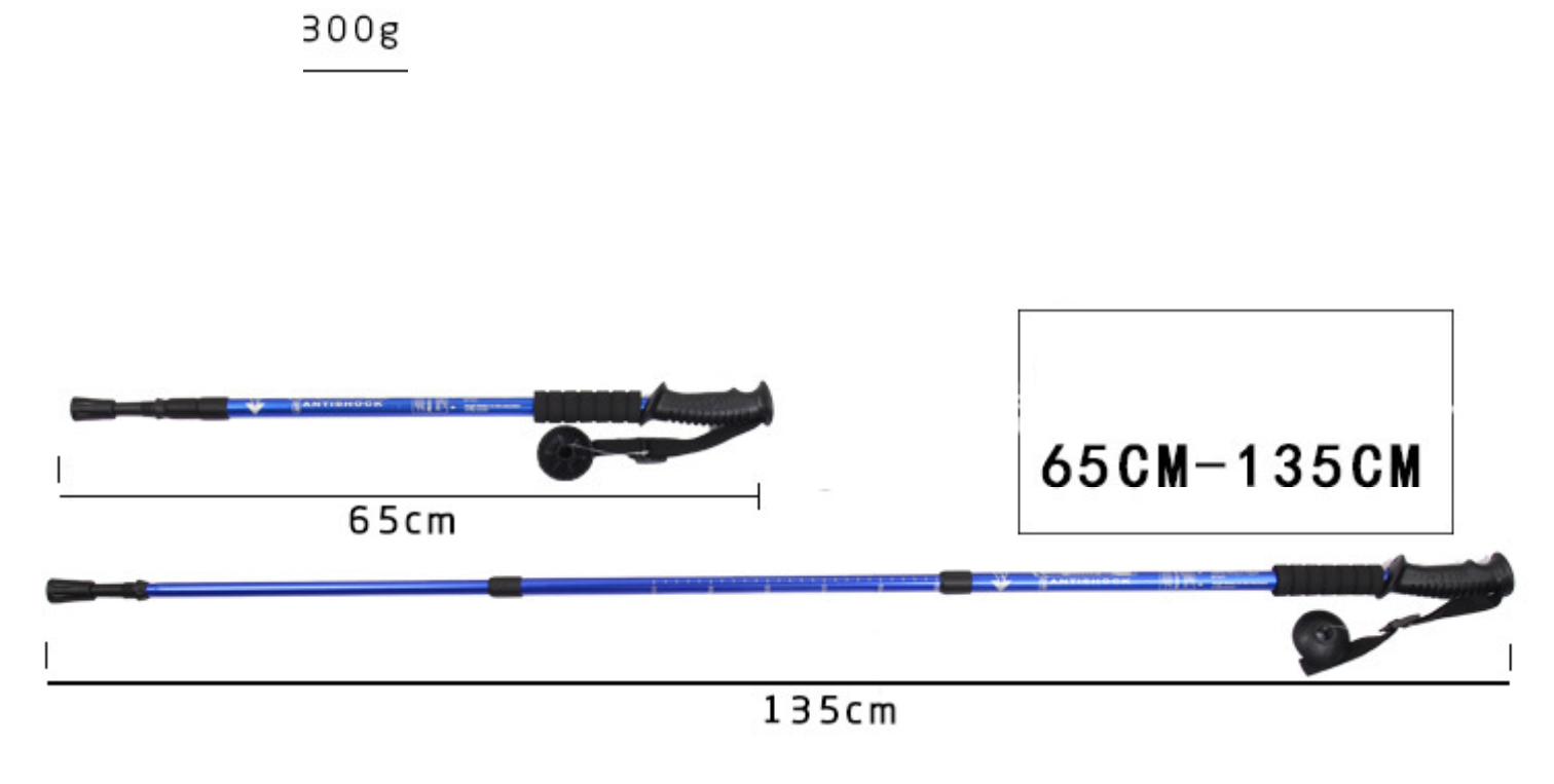 Extension-type Outdoor Telescopic Hiking Poles Solid Durable Trekking Poles Ultra-light Aluminum Alloy Walking Hiking Cane Stick