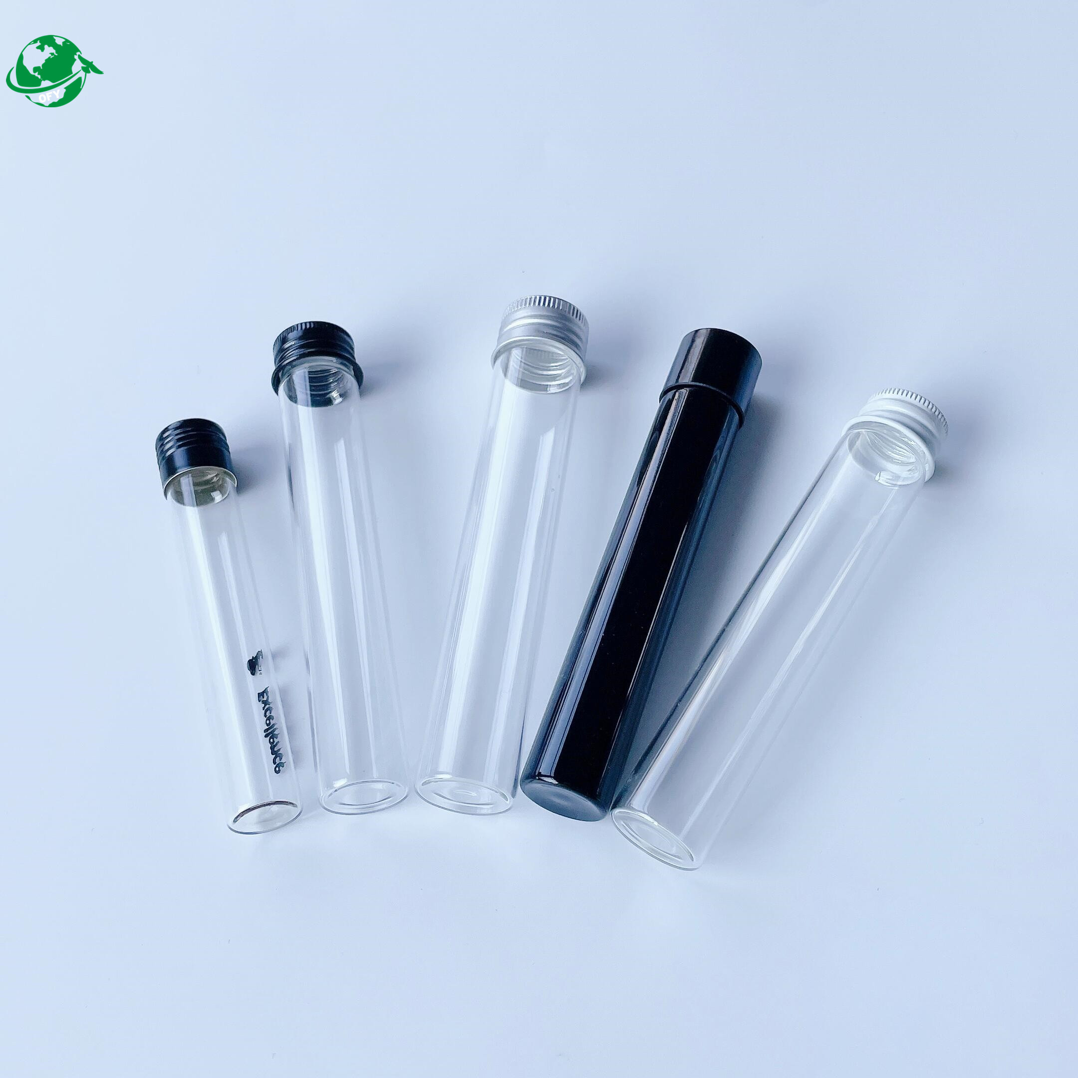 2022 new products 116mm screw top glass tube with customized for packwoods