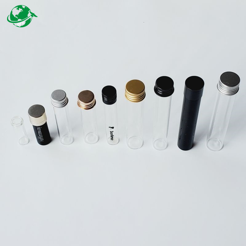 2022 new products 116mm screw top glass tube with customized for packwoods