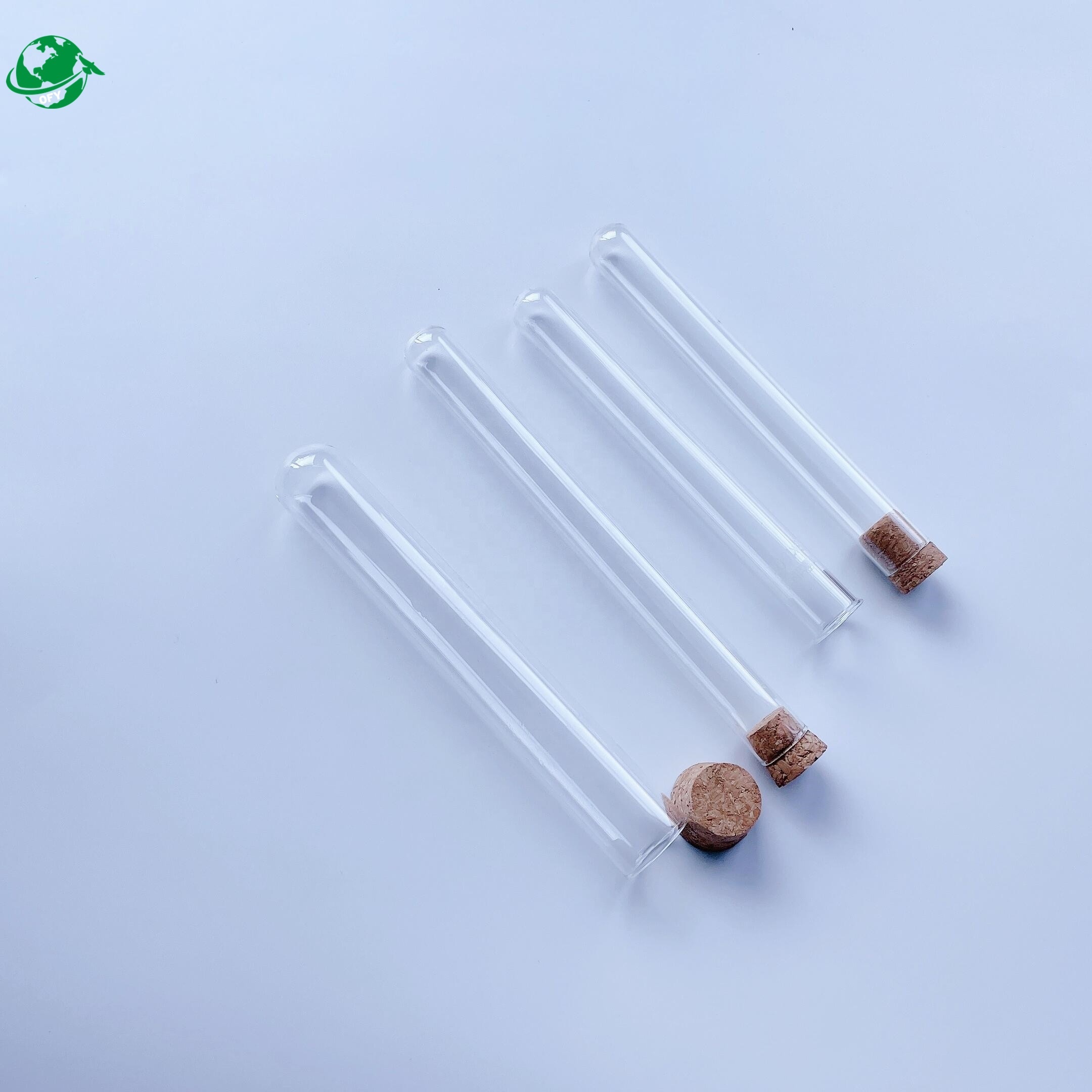 15mm 16mm 18mm Custom Length Glass Cigar Tube with Cork Top