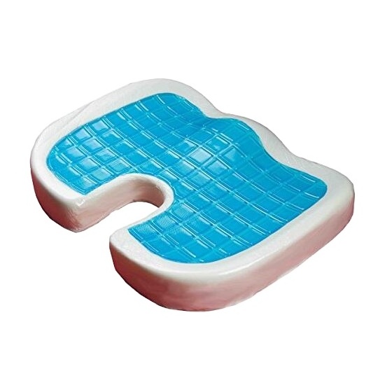 Breathable Zippered Cover Memory Foam + Gel U-shape Cooling Office Staff Seat Cushion