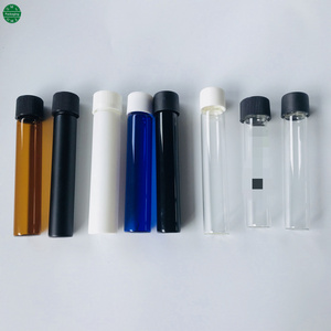 Custom logo size label Child resistant glass tube with smooth screw caps for packwoods packaging