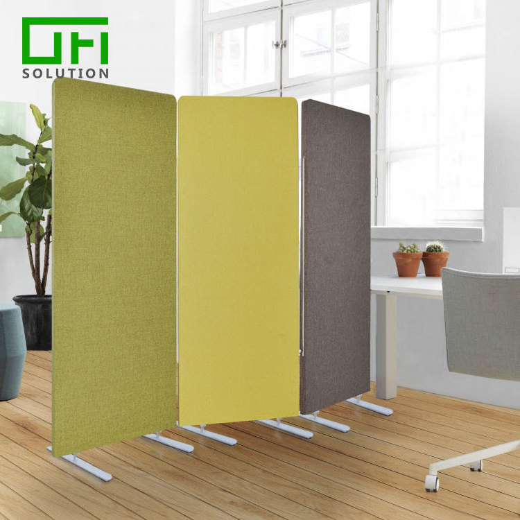 Sound Absorb Polyester Acoustic Panels Open Space Acoustic PET Freestanding Screen Soundproof Movable Partition Divider