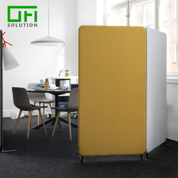 Sound Absorb Polyester Acoustic Panels Open Space Acoustic PET Freestanding Screen Soundproof Movable Partition Divider