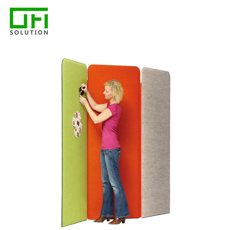 Noise Reduce Polyester Fiber PET Felt Acoustic Room Divider Soundproof Movable Standing Office Partition Cubicles