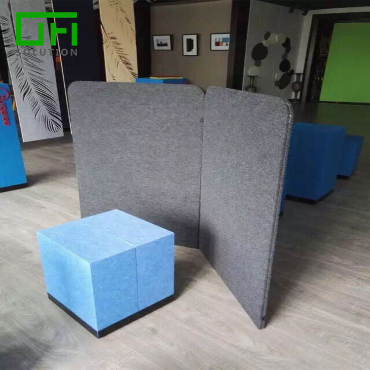 Office Floor Standing Movable Portable Polyester Folding Room Divider And Screen