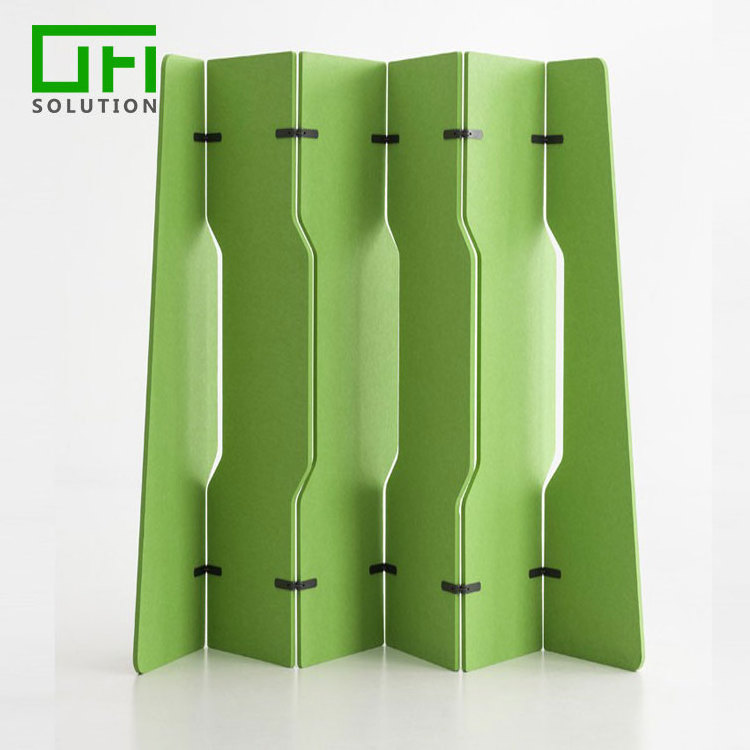 Noise Reduce Polyester Fiber PET Felt Acoustic Room Divider Soundproof Movable Standing Office Partition Cubicles