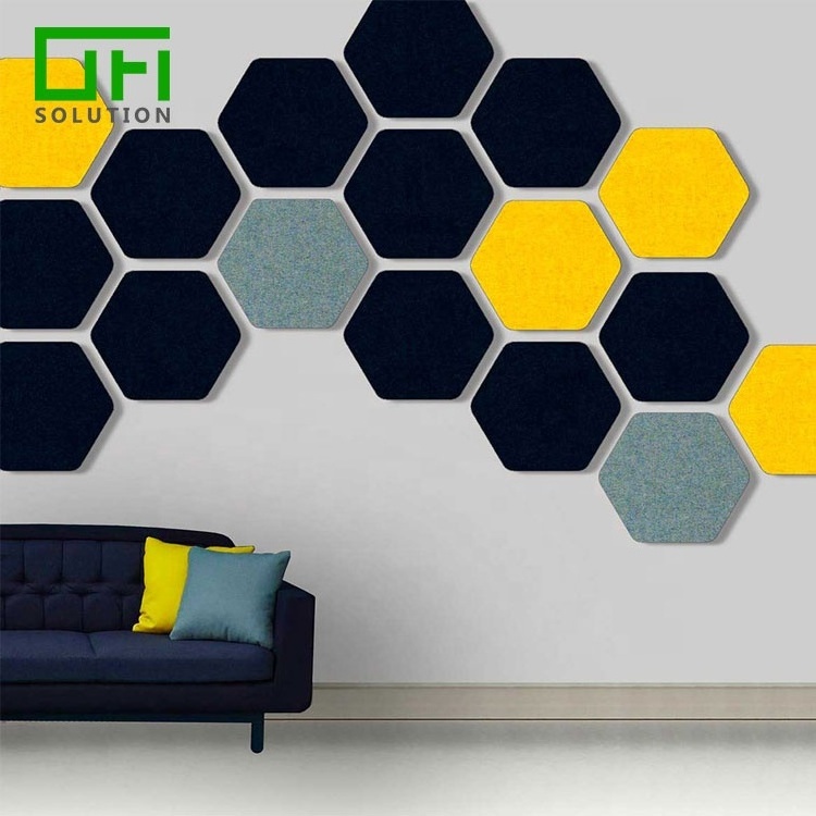 Eco-friendly Material Lightweight Fireproof Noise Reduce Acoustic Panel Polyester Fiber PET Felt Sound Deadening Ceiling Tiles