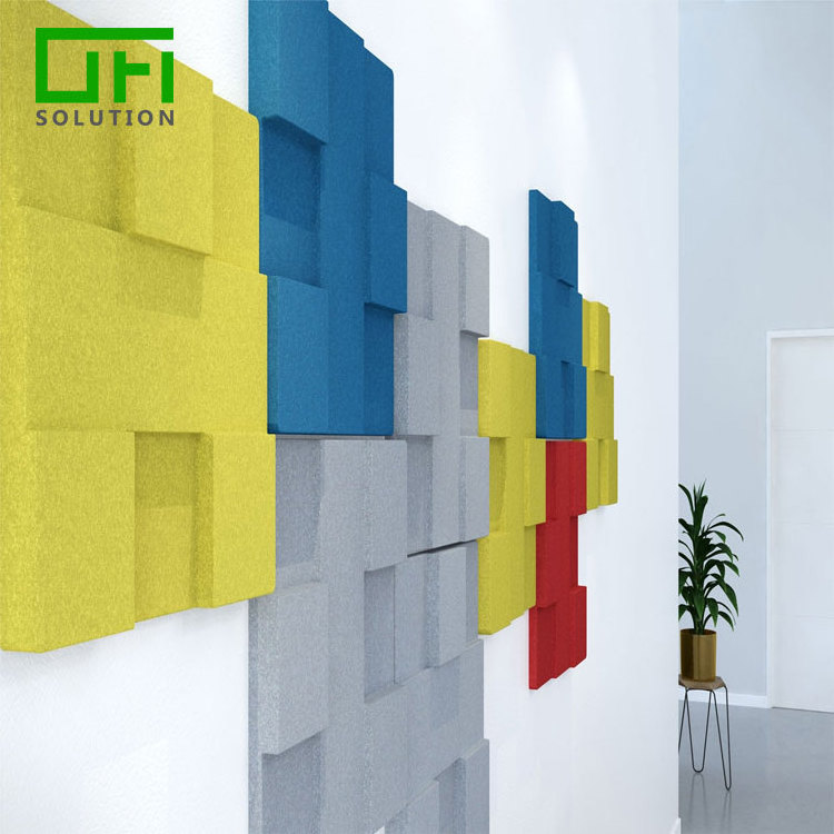 Effective Sound Absorbing polyester fiber PET Felt Acoustic Board Panels Suspend Room Divider Screen For Studios