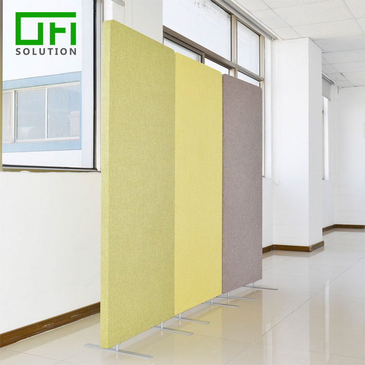 Office Floor Standing Movable Portable Polyester Folding Room Divider And Screen