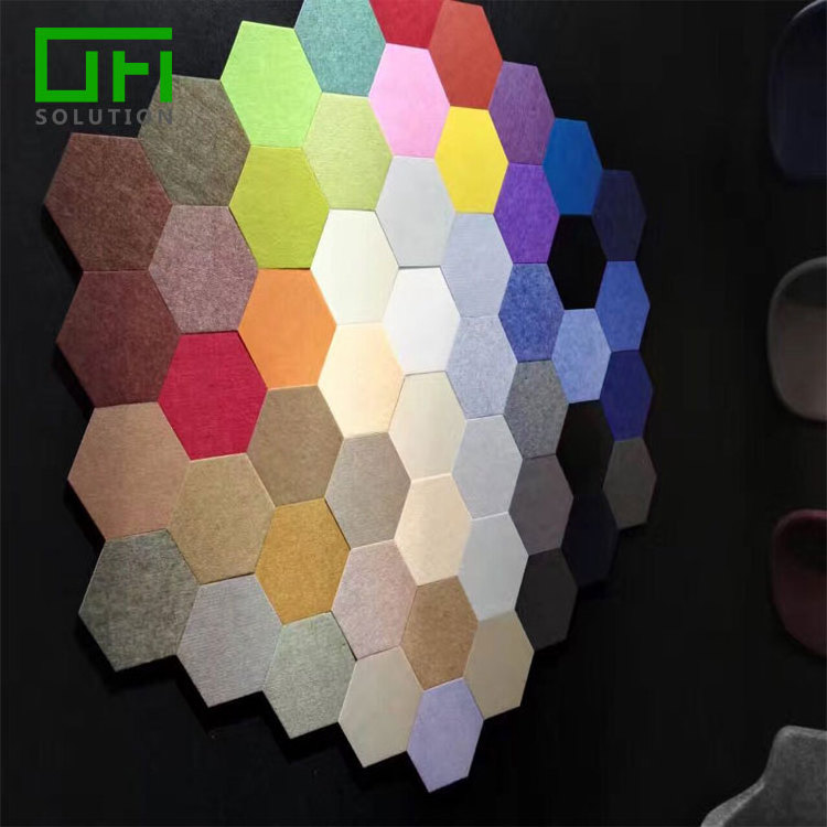 Soundproof 100% PET Acoustic Panels Recycle Material Polyester Acoustic Board Hexagon Acoustic Sound Panels