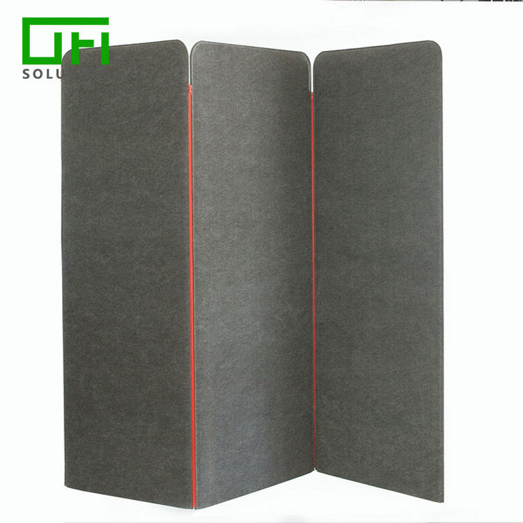 Noise Reduce Polyester Fiber PET Felt Acoustic Room Divider Soundproof Movable Standing Office Partition Cubicles