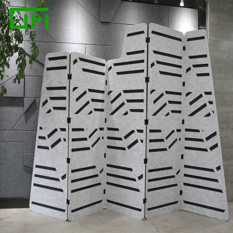 Sound Absorb Polyester Acoustic Panels Open Space Acoustic PET Freestanding Screen Soundproof Movable Partition Divider