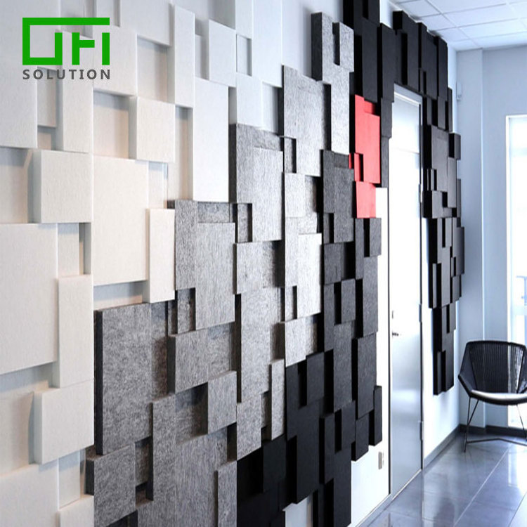 High Sound Absorbing 100% Recycle Polyester Fiber PET Felt Acoustic Board Noise Cancelling Wall Acoustic Panels